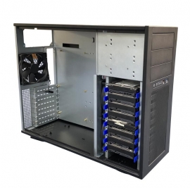 TGC Tower Server Chassis 4U 555mm Depth, 3x Ext 5.25' Bays, 8x Int 3.5' Bays, 8x Full Height PCIE Slots, ATX PSU/MB