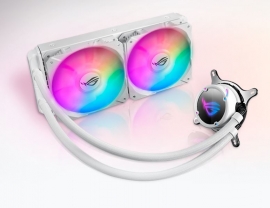 ASUS ROG Strix LC 240 RGB White Edition Liquid CPU Cooler Aura Sync Double ROG 120mm Addressable RGB Radiator Fans AM4, TR4 Intel: LGA 115x,1366, 2011
