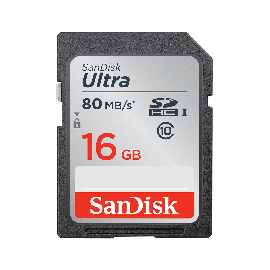 SanDisk 16GB Ultra SDHC SDXC UHS-I Memory Card 80MB/s Full HD Class 10 Speed Shock Proof Temperature Proof Water Proof X-ray Proof Digital Camera