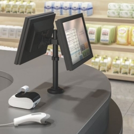 Brateck Articulating Pole Mount Single Dual Monitors Mount Fit Most 17'-32' Monitors Up to 8kg per screen