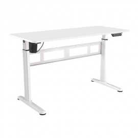 Brateck Stylish Single-Motor Sit- Stand Desk (White) 1400x600x740~1200mm