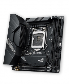 ASUS ROG STRIX H470-I GAMING mITX Intel 10 Gen Motherboard LGA1200 DDR4 2933MHz 2xM.2, 4xSATA, WIFI6, MU-MIMO, OFDMA, LANGuard, Aura Sync RGB