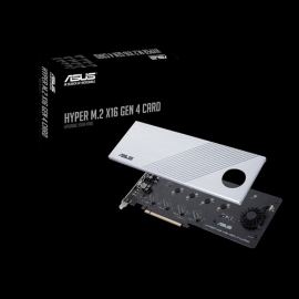ASUS HYPER M.2 X16 GEN 4 CARD Supports 4xPCIE3.0 4xM2, Transfer Rate 256Gbps