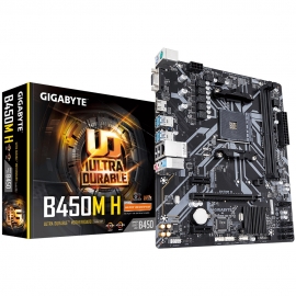Gigabyte B450M H AMD Ryzen AM4 mATX Motherboard 2xDDR4 2xPCIe HDMI 1xM,2 4xSATA RAID GbE LAN 2xUSB3.1 6xUSB2.0