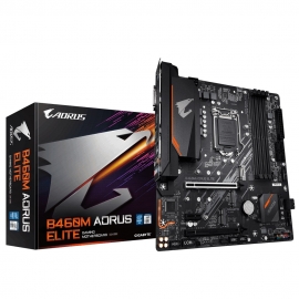 Gigabyte B460M AORUS ELITE mATX MB 4xDDR4 LGA1200 10th Gen 2xM.2 6xSATAIII RAID LAN 2xPCIEx16 DP HDMI DVI-D USB-C