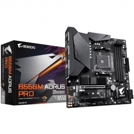 Gigabyte B550M AORUS PRO AMD Ryzen M-ATX Motherboard 4xDDR4 4xSATA 2xM.2 LAN RAID DP HDMI 2xPCIEx16 4xUSB3.2 1xUSC-C(LS)