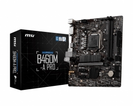 MSI B460M-A PRO LGA1200 10th Gen mATX 2xDDR4 3xPCIE 1xM.2 RAID LAN 6xSATAIII 1xHDMI 1xDVI-D 6xUSB3.2 6xUSB2.0