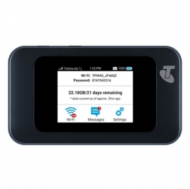 Telstra Pre-Paid 4GX Wi-Fi HotSpot Blue (MF985T) - DEVICE, SIM + 20 GB Data - Connect up to 20 Wi-Fi devices, LCD touchscreen