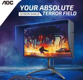 AOC AGON 27' Nano-IPS 1ms 170Hz 2K 2560x1440, FreeSync Premium, G-Sync Compatible, Screen Shield, HDR, 2x HDMI 2.0 and 2x DP 1.4, VESA 75mm, Light FX
