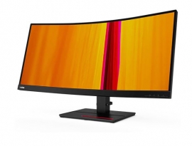 LENOVO ThinkVision T34w-20 34' WQHD Curve Monitor - 3440x1440, DP, HDMI, Audio, USB3.0 Hub, Tilt, Swivel, Curved, 3YR