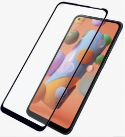 PANZER SAMSUNG GALAXY A11 GLASS SCREEN PROTECTOR - BLACK, FULL FRAME COVERAGE, ROUNDED EDGES, CRYSTAL CLEAR, 100% TOUCH PRESERVATION