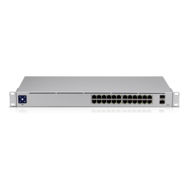 Ubiquiti UniFi 24 port Managed Gigabit Switch - 24x Gigabit Ethernet Ports, with 2xSFP - Touch Display - Fanless - GEN2