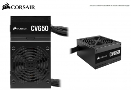 Corsair 650W CV Series CV650 V2, 80 PLUS Bronze Certified, up to 88% Efficiency, 125mm Compact Design, EPS 8PIN x 2, PCI-E x 2, ATX Power Supply