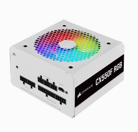 Corsair 550w CX550F RGB, 80+ Bronze, Fully Modular, 120mm FAN, ICUE, White ATX PSU 5 Years Warranty