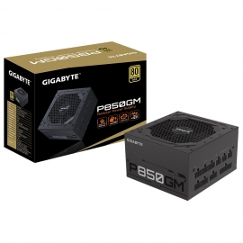 Gigabyte P850GM 850W ATX PSU Power Supply 80+ Gold >90% Modular 120mm Fan Black Flat Cables Single +12V Rail Japanese Capacitors >100K Hrs MTBF