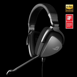 ASUS ROG DELTA CORE Headset, Hi-Res, 3.5mm, Non-RGB, D Shape Ear Cushion, Ear Controls, PC, PS4, Xbox One, Nintendo Switch and Mobile Devices