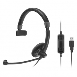 Sennheiser SC40 USB Monaural Wideband Office headset, integrated call control, USB connect, Activegard protection, large ear pad, noise cancel mic,