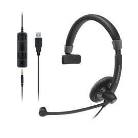 EPOS I Sennheiser IMPACT SC45 Mono USB Headset, USB/ 3.5mm Connectivity, Teams/ Skype Certified, ActiveGard, Noise-Cancelling Microphone, 2Yr WTY