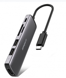 mbeat Elite X6 6-in-1 Multifunction USB-C Hub - 1x USB-C PD Power 60W (5V~20V/3A), 1x HDMI 1.4b 4K/30Hz, 2x USB 3.0, 1x MicroSD Card Reader