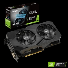ASUS nVidia DUAL-GTX1660TI-O6G-EVO GeForce GTX 1660Ti 6GB OC Edition Graphics Card 2 Fans, 1xDP/2xHDMI/1xDVI-D 1875 Boost NON-RGB
