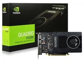 NVidia Quadro P2200 PCIe Workstation Card 5GB DDR5 4xDP 1.4 4x4096x2160@120Hz 160-Bit 200GB/s 1280 Cuda Core Single Slot Software disc not inc