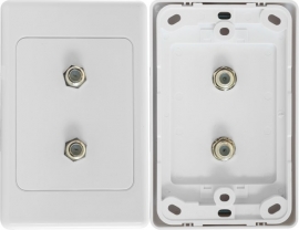 4cabling Double F-type Coaxial Wall Plate 05a1fud