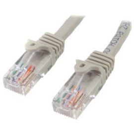 Startech 0.5m Gray Cat5e Ethernet Patch Cable With Snagless Rj45 Connectors 45pat50cmgr
