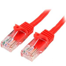 Startech 0.5m Red Cat5e Ethernet Patch Cable With Snagless Rj45 Connectors 45pat50cmrd