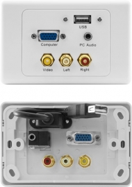 4cabling Vga Composite Wall Plate Pro1309
