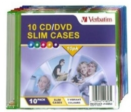 Verbatim Slim Cd/ Dvd Case 10pk Coloured Slim Cases 41853