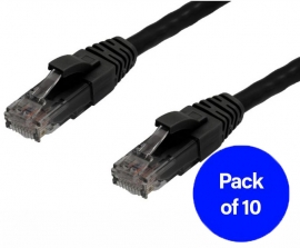 4C 1M Pack Of 10 Ethernet Network Cable. Black (004.002.2003.10PACK)