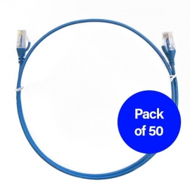 4Cabling 2M Cat 6 Ultra Thin Lszh Pack Of 50 Ethernet Network Cable. Blue 004.004.0005.50Pack