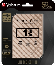 Verbatim 1Tb Gold Grid Portable Hdd Limited Edi 53232