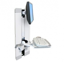 Ergotron 9" Vertical Lift, With Slide Out Keyboard Tray And Scanner Holder, Bright White 60-609-216