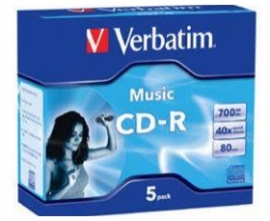 Verbatim Cd-r 80min 5pk Audio 40x 62620