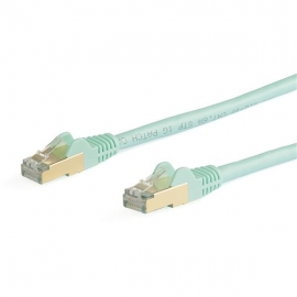 Startech Cable - Aqua Cat6A Ethernet Cable 10 m CAT6a Patch Cable | Shielded (STP) | Snagless | 100% Copper Wire | Aqua 6Aspat10Maq