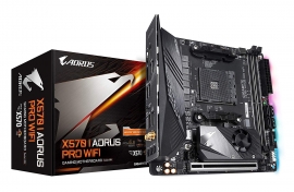 GIGABYTE AMD, X570, I AORUS PRO WIFI, AM4, 1xDP, 2xHDMI, 1xType-C, 1xRJ45, 1xPCI-E, 802.11ac, mITX, 1xM.2, 4xSATA, 3 Years Warranty