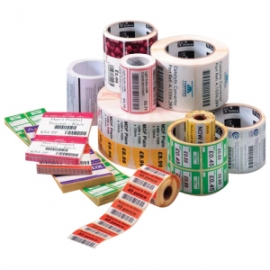 Zebra Z-Select 4000T:Coated White Label : 2.25 Inch X1.25 Inch X 2100 Per Roll On 1 Inch Core 800272-125