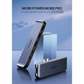 Ugreen Dual Type-C 5 In 1 To 3*Usb3.0+ Usb-C Female+Pd Converter (50775) Acbugn50775