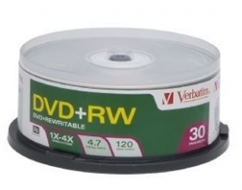 Verbatim Dvd+ Rw 30pk Spindle - 4.7gb 4x 94834