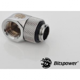Bitspower G1/4 Rotary 90d Ig1/4 Extender Sliver 90-degree Type With 360-degree Rotation. True Hi-flow Design With Hi-quality Brass Material Bp-90r