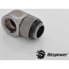 Bitspower G1/4 Rotary Ig1/4 Extender 90-degree Type With 360-degree Rotation. True Hi-flow Design With Hi-quality Brass Material. High Durability Nickel Finished In Black Sparkle Color. Hiding O-ring Design. Bp-bs90r
