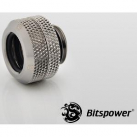 Bitspower Enhanced Fitting For Multi-link Extension Application Via Acrylic Tube Od 12mm. True Hi-flow Design With High Quality Brass Material. High Durability Nickel Finished In Black Sparkle Color. Bp-bseml