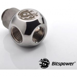 Bitspower G1/4 Q-rotary Ig1/4x3 Extender Black True Hi-flow Design With Hi-quality Brass Material. With 360-degree Rotation. Nickel Finished Bp-bsqr-c