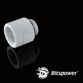 Bitspower G1/4 Deluxe White Anti-twist Adapter With 360-degree Rotation. Nickel Finished In Deluxe White Color. Design For G1/4 Adapter Applic Bp-dwdr-c