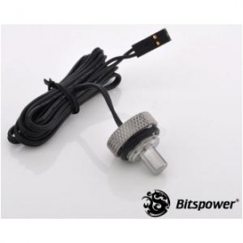 Bitspower G1/4 Temp Sensor Stop Fitting Sliver Water Cooling Temperature Sensor In Stop Fitting Design. True Hi-flow Design With Hi-quality Bp-wtp-ct