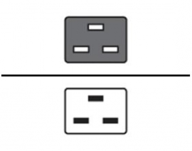 Hp 16a Iec320-c19 To C20 2m/ 6ft Pdu Cord, Grey Af574a