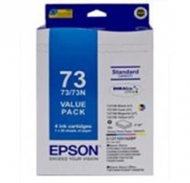 Epson 73n Ink Cartridge & Paper Value Pack C13t105192bp