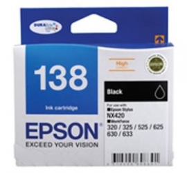 Epson 138 High Capacity Black Ink Cartridge Workforce 840 633 630 625 525 60 325 320 Nx420 C13t138192