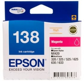 Epson 138 High Capacity Magenta Ink Cartridge Workforce 840 633 630 625 525 60 325 320 Nx420 C13t138392
